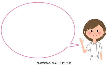 Nurse, blank text bubble,Balloon