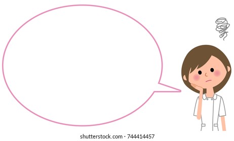 Nurse, blank text bubble,Balloon