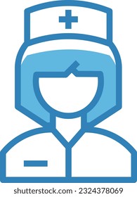 Nurse Blue Icon - Single Icon, Vector