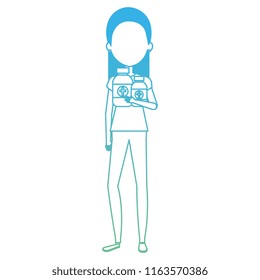 nurse with bottles drugs character