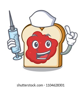 Nurse bread with jam character cartoon