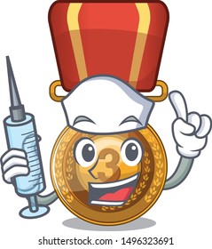 Nurse bronze medal cartoon in character cupboard