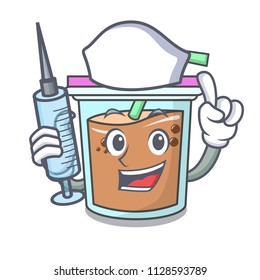 Nurse bubble tea character cartoon