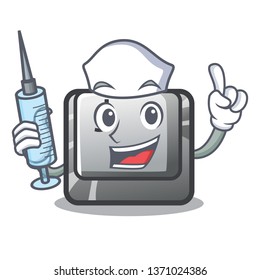 Nurse button J isolated in the cartoon