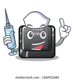 Nurse button print screen in shape mascot