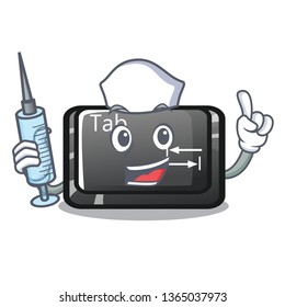 Nurse button tab in the shape cartoon