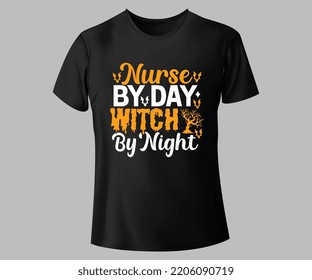 Nurse by day witch by night SVG t-shirt design.