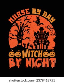 Nurse by day witch by night t-shirt design