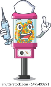 Nurse candy vending machine in a cartoon