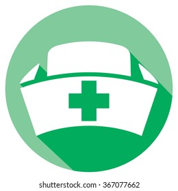 nurse cap flat icon (medical hat sign)