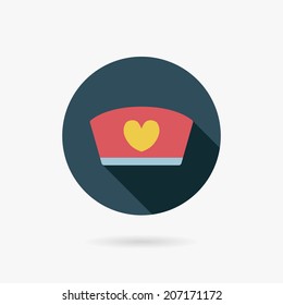 Nurse cap Flat style Icon with long shadows