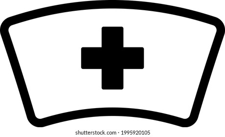 Nurse cap isolated vector illustration.