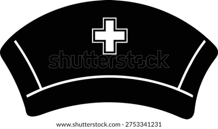 Nurse cap medical icon vector silhouette symbol