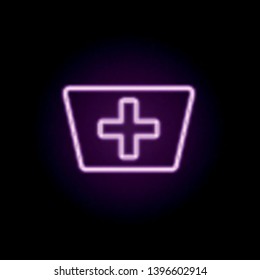 nurse cap neon icon. Elements of hospital set. Simple icon for websites, web design, mobile app, info graphics