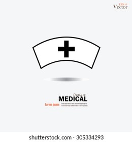 nurse cap.nurse cap icon.medical concept.vector illustration.

