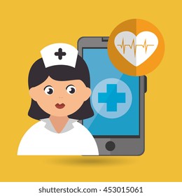 nurse and cardiology isolated icon design, vector illustration  graphic 