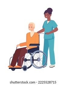 nurse caring an elderly man, design