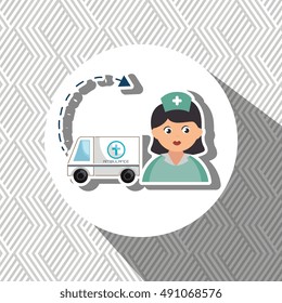 nurse cartoon ambulance help