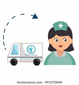 nurse cartoon ambulance help