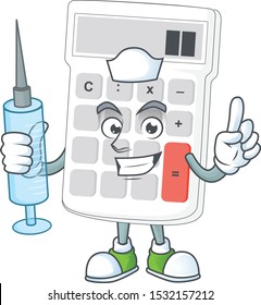Nurse cartoon calculator white for calculate tool.