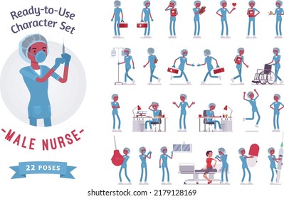 nurse cartoon designer from different body parts and items