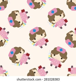 nurse , cartoon seamless pattern background
