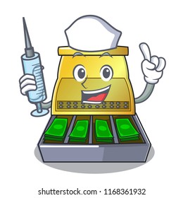 Nurse cartoon vintage cash register front view