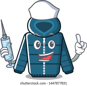 Nurse cartoon winter coat hanger on wall