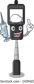 Nurse cell phone holder isolated in mascot