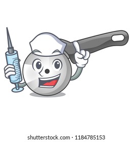 Nurse character pizza cutter with handle cartoon