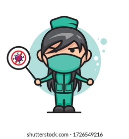 Nurse Character Stops The Virus