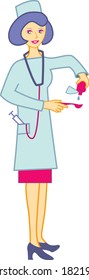 Nurse character vector illustration on white background