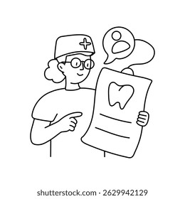 Nurse Chart vector outline illustrations. EPS 10 file
