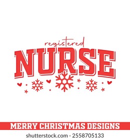 Nurse Christmas decorative design, Merry Christmas designs