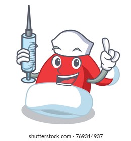 Nurse Christmas hat character cartoon