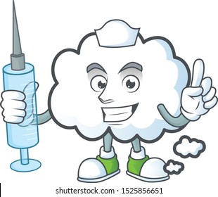 Nurse cloud bubble with cartoon character style