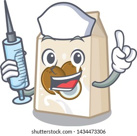 Nurse coconut milk isolated with the character