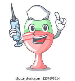 Nurse colored easter egg in cup cartoon