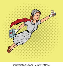 Nurse Comic Pop Art Vector Stock Illustration