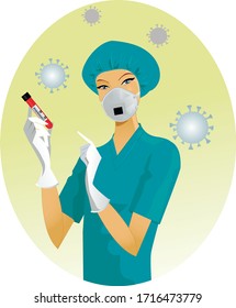 Nurse with a coronavirus test