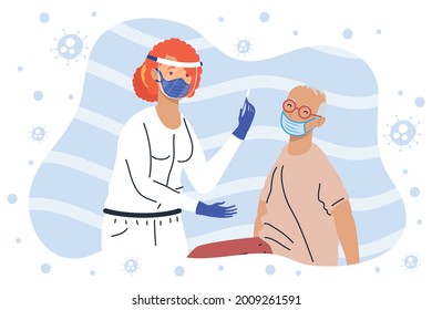 nurse and nurse covid19 testing characters