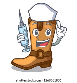 Nurse cowboy boots isolated in the mascot