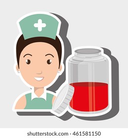 nurse crooss smartphone graphic vector illustration eps 10