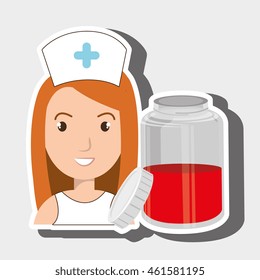 nurse crooss smartphone graphic vector illustration eps 10