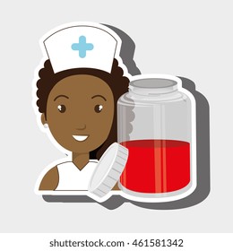 nurse crooss smartphone graphic vector illustration eps 10