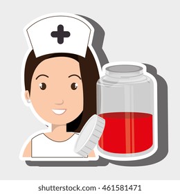 nurse crooss smartphone graphic vector illustration eps 10