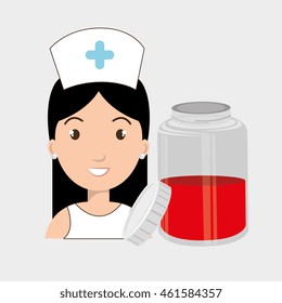 nurse crooss smartphone graphic vector illustration eps 10