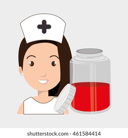 nurse crooss smartphone graphic vector illustration eps 10