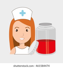 nurse crooss smartphone graphic vector illustration eps 10
