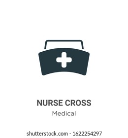 Nurse cross glyph icon vector on white background. Flat vector nurse cross icon symbol sign from modern medical collection for mobile concept and web apps design.